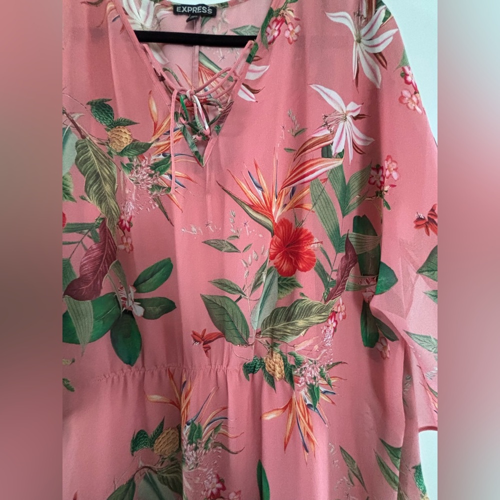 Express Tropical Mini Tunic Dress - Picture 5 of 15